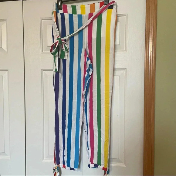 New York & Company Striped Beach Joggers - Picture 1 of 7